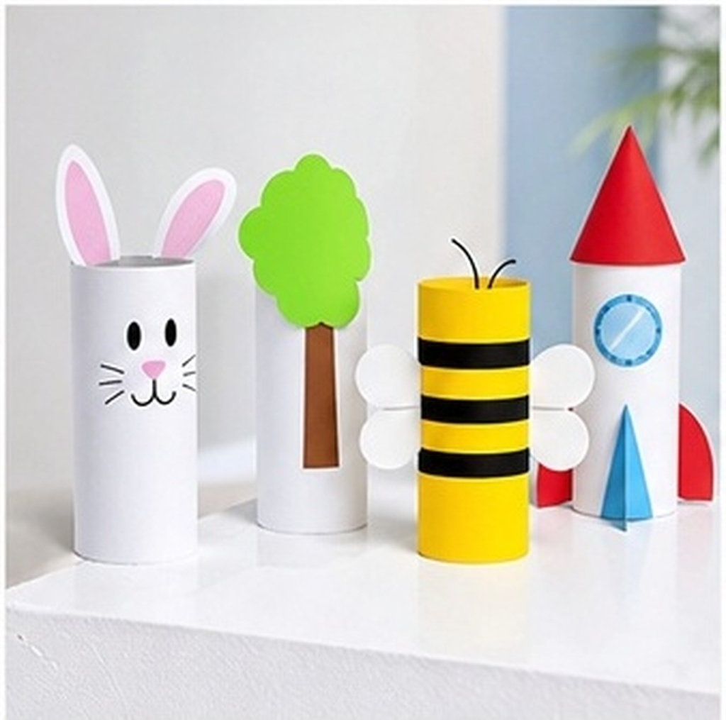 Art Craft Cardboard - 20 Stück weiße Bastelröhren aus Karton,