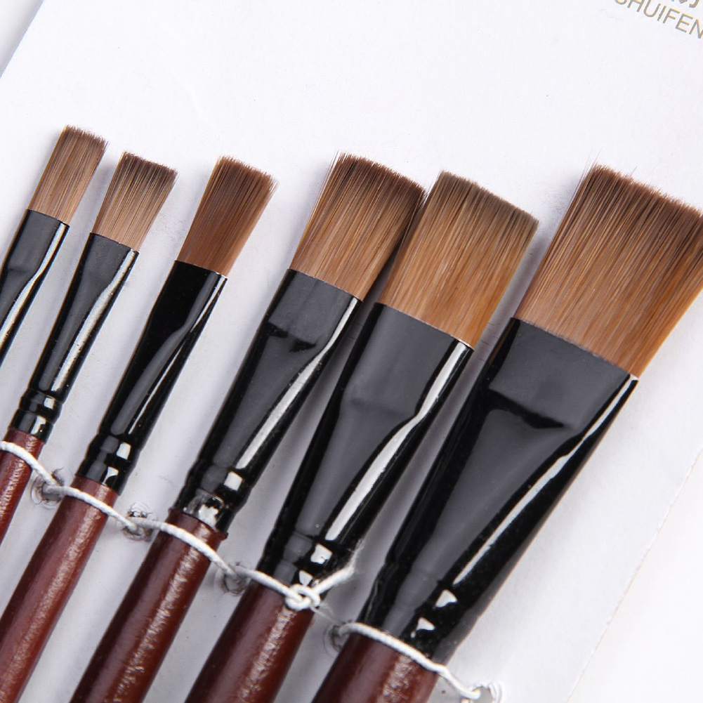 Gouache Paint Set - 6Pcs Nylon Acryl Ölfarbe Gouache Pinsel