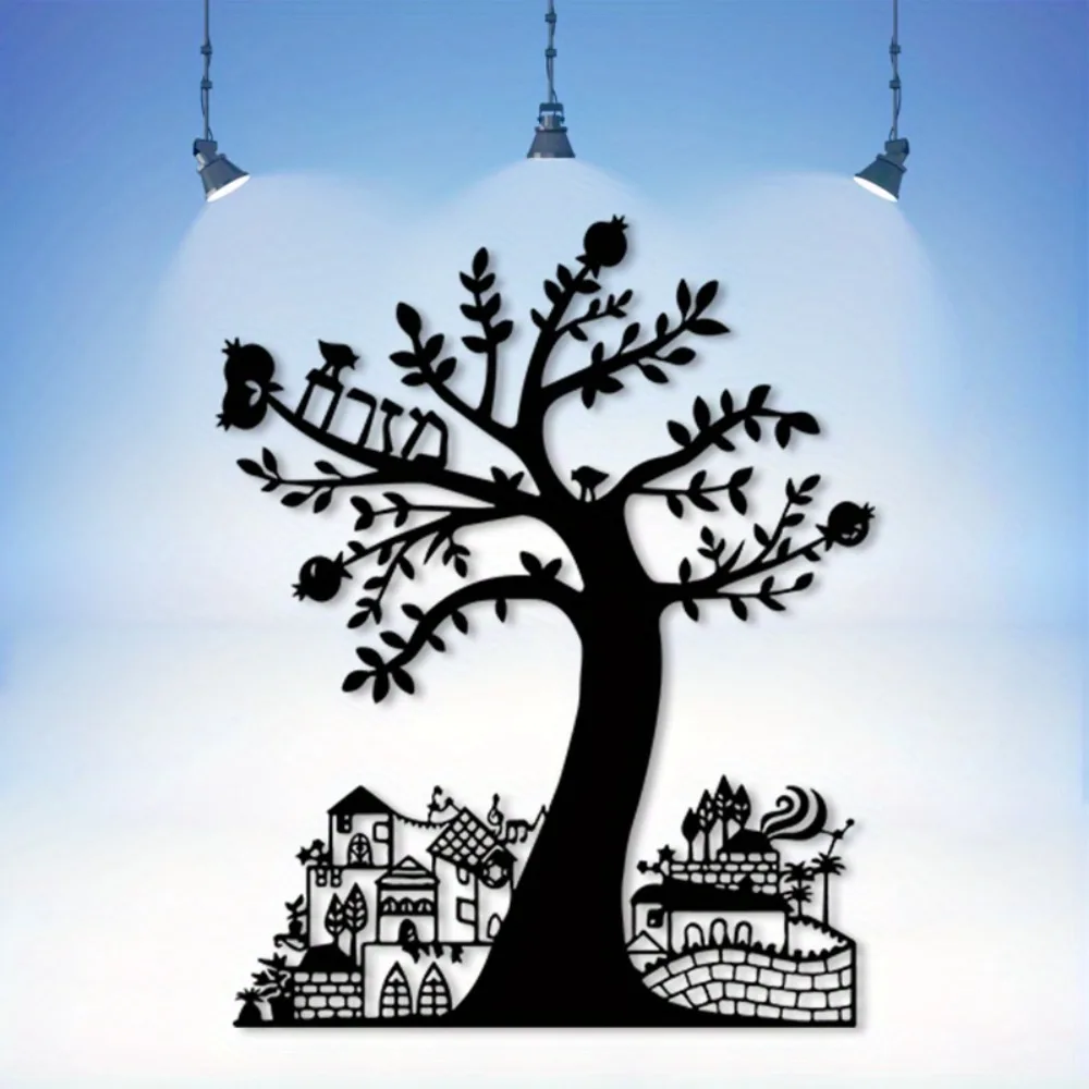 Art & Craft Paper For Kids - CIFBUY Metall-Wandkunst Granatapfelbaum Jerusalem Schild Eisenkunst