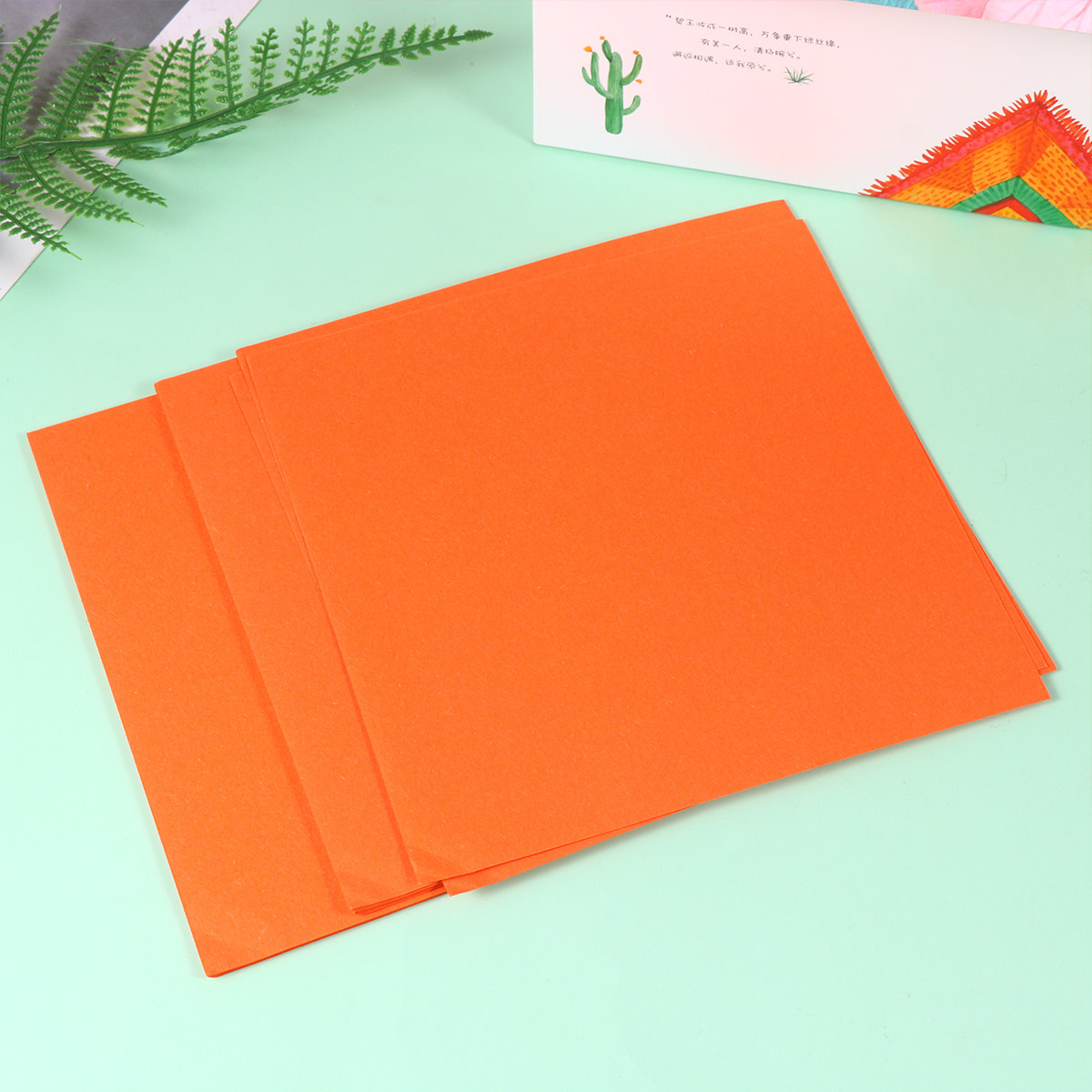 Art Craft With Paper - 500 Stück leuchtend orangefarbenes Origami-Papier, Bastelpapier
