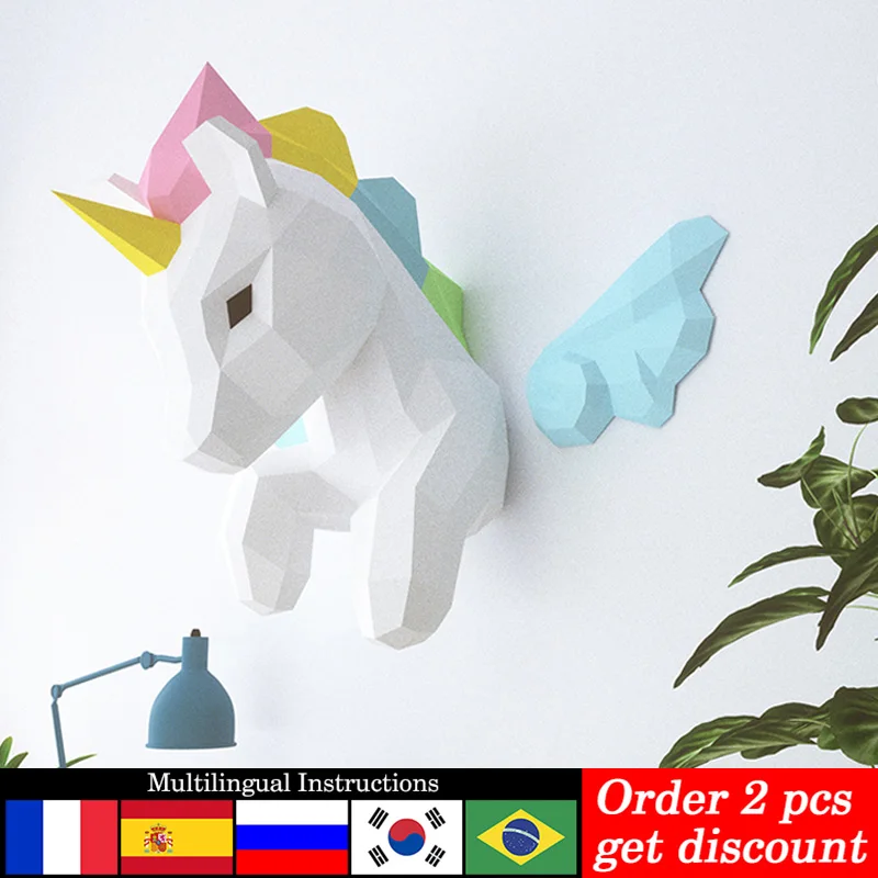 Regenbogen-Einhorn-Tier-Wandde – Art Craft Cardboard Bewertung und Preis